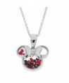 Disney Minnie Mouse Sterling Silver Crystal Head Silhouette Shaker Pendant-18" - C9186XYA025