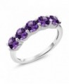 1.75 Ct Round 5-Stone Purple Amethyst 925 Sterling Silver Gemstone Birthstone Women's Ring - CK116QOTUDT