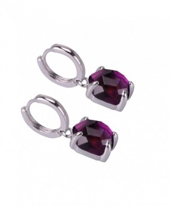 KELITCH Crystal Silver Drop Earrings Simple Fashion Women gift - Garnet - CS17YHX4MTG