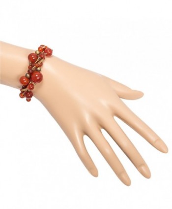 Natural Carnelian Gemstones Strands Bracelet in Women's Link Bracelets