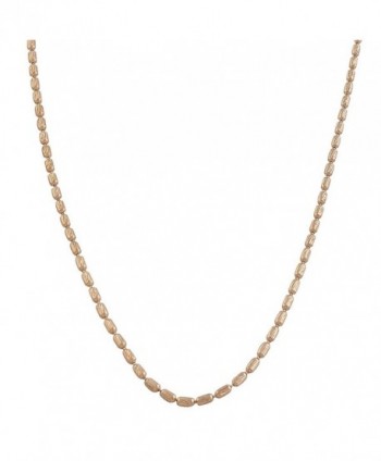 Rose Gold Over Sterling Silver 1.5mm Diamond-Cut Bead Link Chain (16- 18- 20- 22- 24 or 30 inch) - CC117KPK1DB