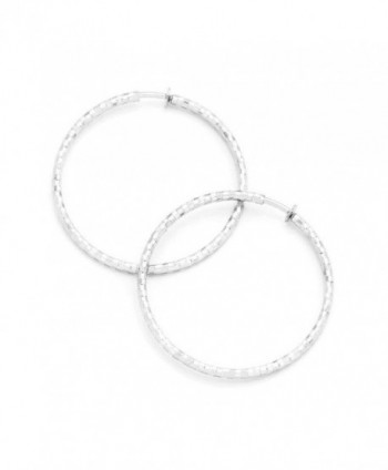 Clip On Non Piercing Hypoallergenic Mottled Clip Hoop Earrings With Free Gift Box - SILVER - CX185Q0R6OC