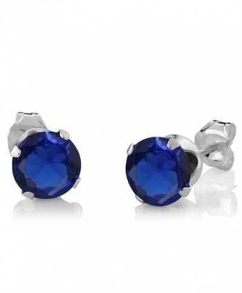 Simulated Sapphire Silver Pendant Earrings
