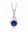 Simulated Sapphire Silver Pendant Earrings in Women's Jewelry Sets