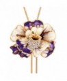 Enamel Flower Long Chain Pendant Necklace for Women Adjustable Length "37" - Purple - CN120FFLZ9L