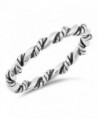Oxidized Rope Twist Stackable Knot Ring New .925 Sterling Silver Band Sizes 4-10 - CI185CTTQAU
