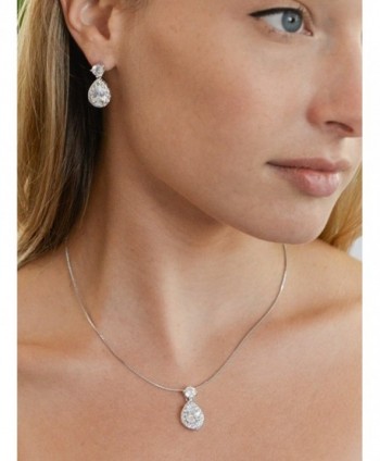 Mariell Shaped Teardrop Necklace Earrings in Women's Jewelry Sets
