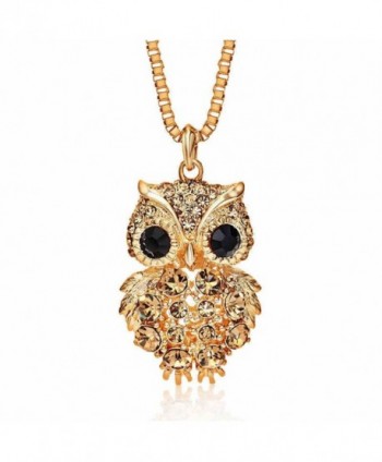 The baroque luxury fashion Owl Necklace for woman Long necklaces - Yellow - CG120WES52F