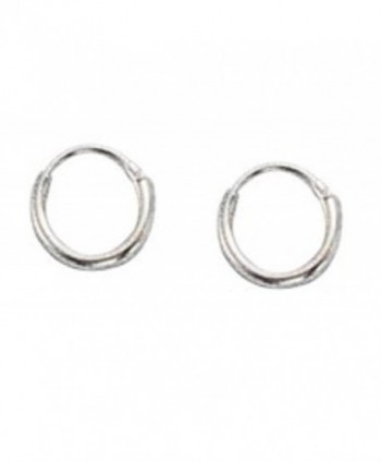 Sterling Silver 8mm (~5/16") Diameter Tiny Endless Wire Hoop Earrings - CJ115S9TFOR