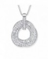 Yalong Pendant Necklace Gifts for Women White Gold Plated Round CZ Interlocking Circles Women Jewelry- 17" - CY1866GLQ4N