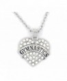 Gymnastics Crystal Heart Necklace - Gift for Gymnasts - Gymnast- Gymnastic Coach- Teams- Fans - CH12BNU1NU3