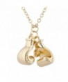 Lux Accessories Gold Tone Boxing Gloves Boxer Gold Gloves Charm Pendant Necklace - CH184D2MSEH