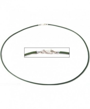 Leather Cord Necklace Green 16" - CU1122HMZOZ