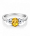 Yellow Citrine White Sterling Silver