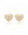 MYJS Alana 16k Gold Plated Pave Heart Stud Earrings with Clear Swarovski Crystals - CA1230NCJIV