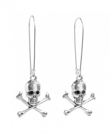 Sabai NYC Silver Tone Skull & Skeleton Charm Dangle Earrings on Kidney Earwires - CE12I7CFQKX