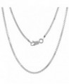Sterling Silver BOX Chain Necklaces & Bracelets 1.4mm Square Cut Nickel Free Italy- sizes 7 - 30 inch - C5111C7WR5X