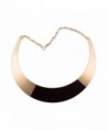 Gold Chunky Alloy Metal Choker Gold Plated Statement Collar Necklace - CH12N357RCW