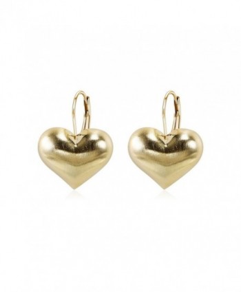 Elensan Woman's Love Heart Shaped Gold Plated Clip On Earrings Cute Jewelry - CP1883IUEWL