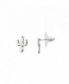 Lux Accessories Silvertone Cactus Desert Tribal Stud Earrings - CV17YHQ3AM0