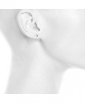 Lux Accessories Silvertone Cactus Earrings