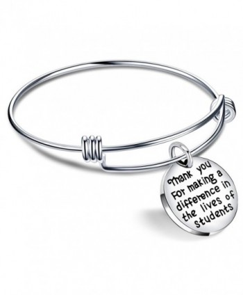 Teacher Gift Expandable Bangle Bracelet Thank you for making a difference in the lives of students Unisex - CS17YILEYXX