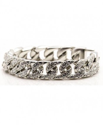 Jenhianeck Stainless Crystal Bracelet 7 87inches in Women's Link Bracelets