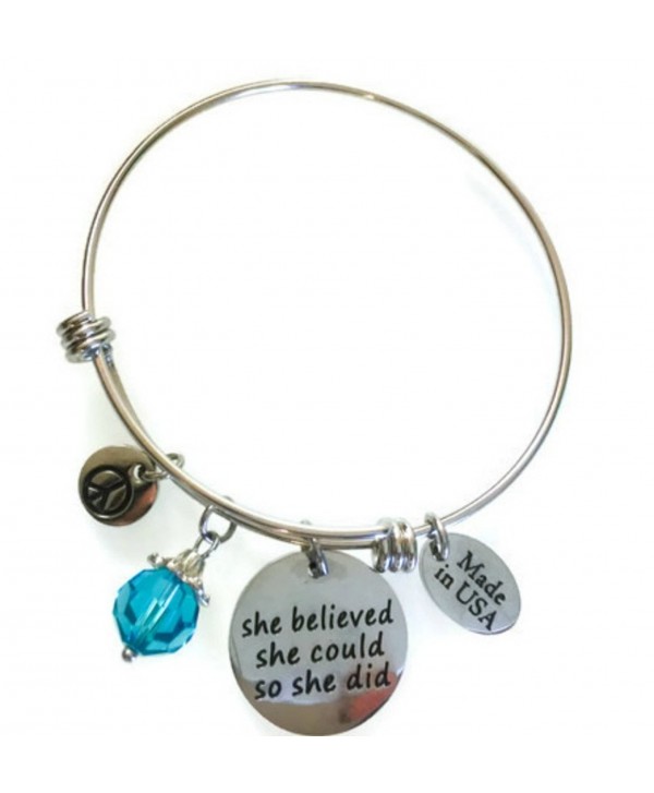 Expandable Inspirational Bracelets "she believed she could so she did" - Perfect Gift for Her - CD18076CZNI