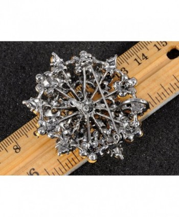 Alilang Womens Gunmetal Rhinestones Snowflake in Women's Brooches & Pins