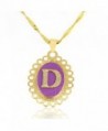 Personalized 24-karat Gold Plated Initial Leather Pendant Necklace - CF120N6NA3F