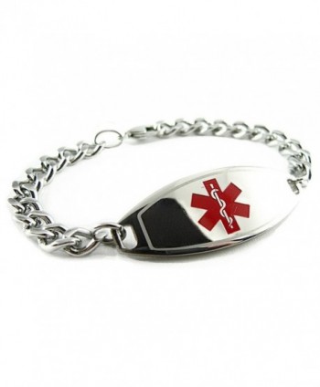 MyIDDr - Pre-Engraved & Customized Latex Allergy Alert Medical Bracelet- Red - CA119I8UWZF