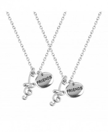 Lux Accessories Music Lovers Best Friends Treble Clef Quarter Note BFF Forever Necklace Set (2 PC). - CS11ZU3R6ID