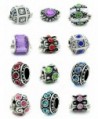 Ten Assorted Crystal Rhinestone Bead Charm Spacers - CT118HRRBED