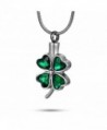 FCZDQ Ashes Necklace Lucky Four Leaf Clover Protect Flower Urn Pendant Memorial Keepsake Cremation Jewelry - CM183NAG34W