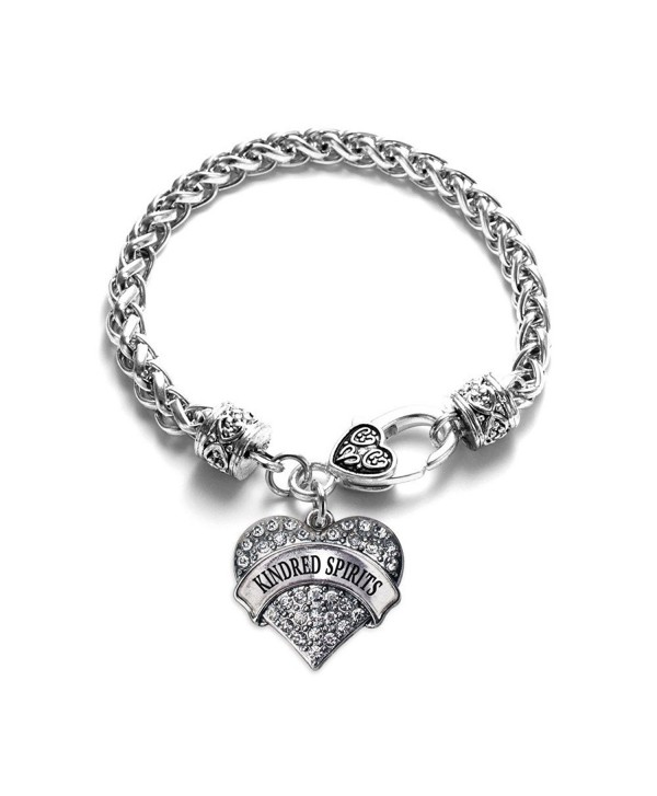 Kindred Spirits Pave Heart Charm Bracelet Silver Plated Lobster Clasp Clear Crystal Charm - CV123HAXLZ1