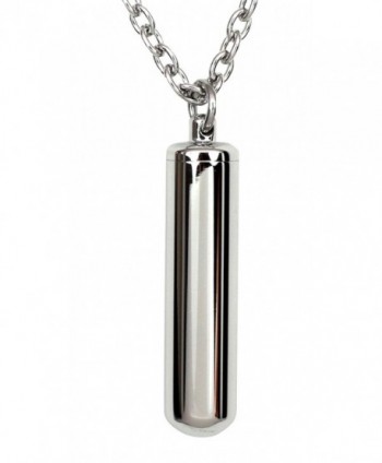 Capsule Pendant Necklace Stainless Steel Cremation Urn Jewelry Ashes Pill Filler Kit - CF125WLDA5T
