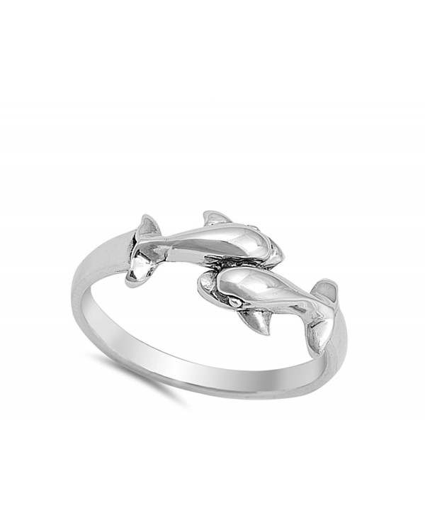 Two Dolphin Fashion Cute Whale Ring New .925 Sterling Silver Toe Band ...