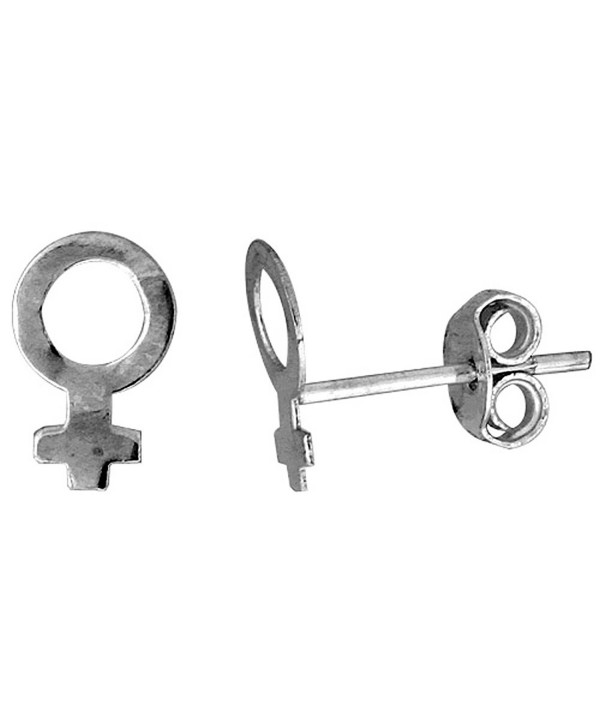 Tiny Sterling Silver Female Sign Stud Earrings 5/16 inch - CR111B252X3