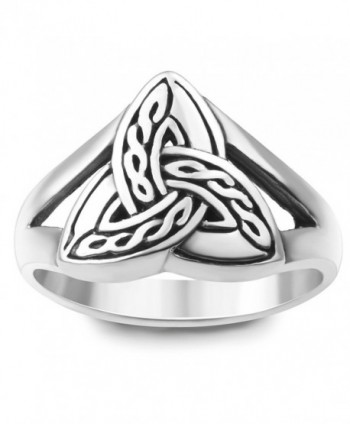 925 Sterling Silver Triquetra Trinity Knot Celtic Weave Band Ring Jewelry Size 6- 7- 8 - CE126H3DDK9