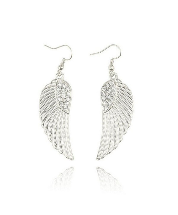 DDLBiz New Hot Fashion Women girls Jewelry Rhinestone Angel Wings Earrings - CF126I5HTND