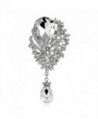 SANWOOD Hollow breastpin Flower Broach Pin Shiny Rhinestones Brooch Jewelry (White) - CE17YTD5W0I