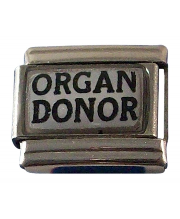 Organ Donor Medical ID Alert Italian Charm for Bracelet - C2119SM222R