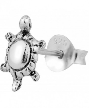 Cartilage Earring Stud: .925 Sterling Silver Tiny Turtle Cartilage Earring (Sold Individually) - CK11YLFTA9D
