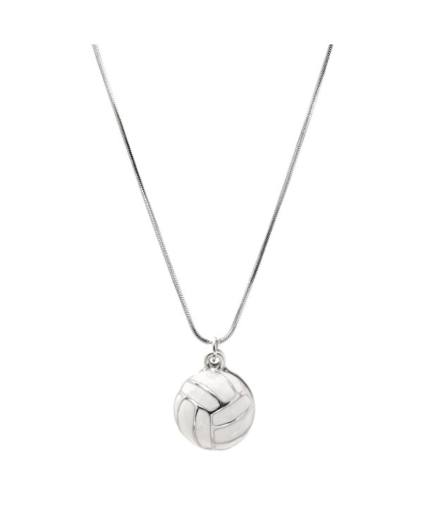 chelseachicNYC Perfect Striking White Volleyball Necklace - CQ129G32JHP