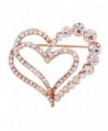Yazilind Jewelry Rose Gold Plated Glaring Crystal Pretty Loving Heart Brooches and Pins Vintage for Women - CA11JAU6BJB