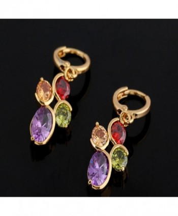YAZILIND Charming Zirconia Colorful Earrings