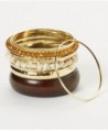 Lux Accessories Amber & Gold Bangle Bracelet Set - C311SQGP7UP