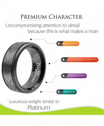 Nuni Jewelry Tungsten Brushed Polished in Women's Wedding & Engagement Rings