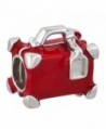 Red Travel Suitcase Charm 925 Sterling Silver Bead Fits European Charms - CD12K61D5JH