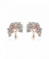 Redbarry Flourishing Tree of Life Design Multi-size Round CZ Paved Women Stud Earrings - C812DOTQYTB